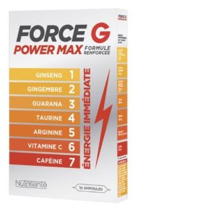 Nutrisanté - force G power max formule renforcée 10 Ampoules de 10ml