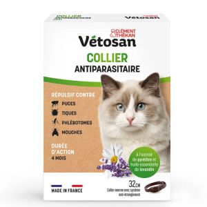 Clément Thékan - Vétosan Collier Répulsif Antiparasitaire Chat 32 cm- 1 unité