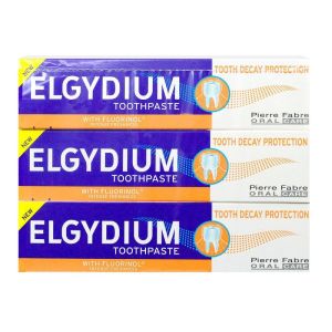 Elgydium - Dentifrice protection caries - Lot de 3 dont 1 tube offert