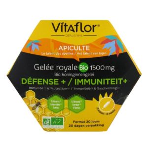Vitaflor - Gelée royale bio 1500 mg défense + - 20 ampoules