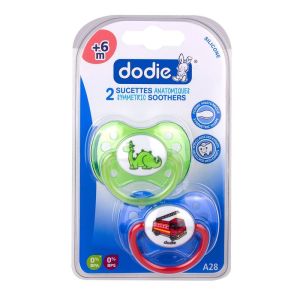Dodie - Sucettes anatomique symétrique silicone 6-18 mois - 2 sucettes