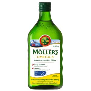 Möllers - Huile de foie de morue - Omega 3 - citron - 250ml