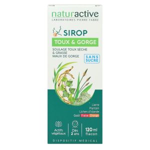 Natturactive - Sirop toux et gorge sans sucre - 120ml