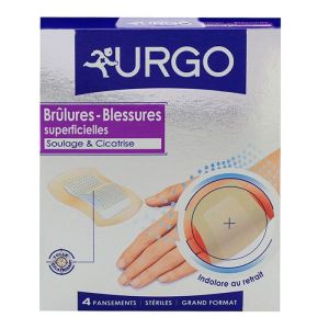 Urgo - Brûlures blessures superficielles - 4 pansements