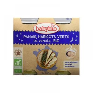 Babybio - Panais, Haricots verts de Vendée, Riz - dès 8 mois - 2x200g