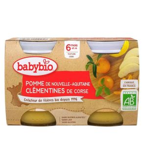Babybio - Pomme d'aquitaine clémentines de corse - dès 6 mois - 2 x 130 g