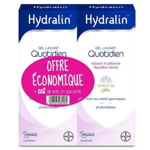 Bayer - Hydralin Gel lavant quotidien - lot de 2x400mL