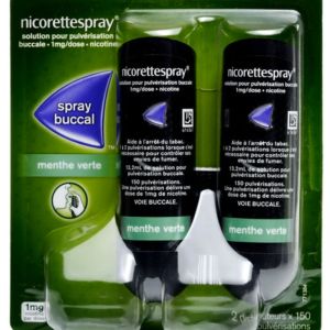 Johnson et Johnson - Nicorette Spray buccal Menthe Verte 1mg - 2x150 pulvérisations