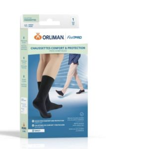 ORLIMAN - Chaussettes confort & protection pied diabétiques noir