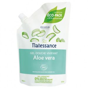 Natessance - Gel douche vivifiant aloe vera - Recharge 650 ml