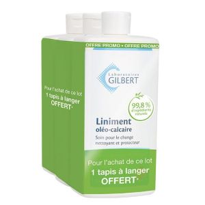 GILBERT - Liniment oléo-calcaire soin change nettoyant et protecteur - Lot de 3 x 480 ml
