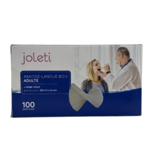 Joleti - Abaisse-langues en bois pour adultes - 100 unités