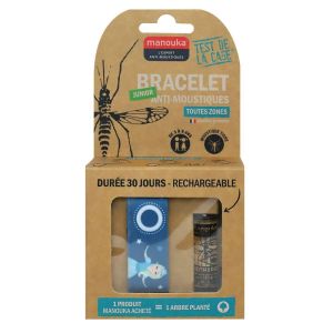 Manouka - Bracelet anti-moustiques toutes zones junior princesse + recharge de 6ml