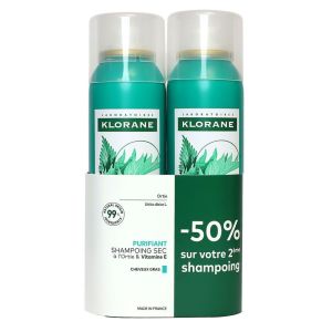 Klorane - Shampoing sec séboréducteur cheveux gras - 2x150ml