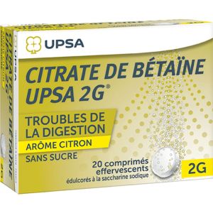 Citrate de bétaïne UPSA - 20 comprimés effervescents - Arôme citron