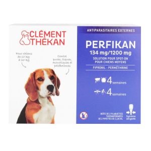 Clément Thékan - Perfikan 134 mg/1200 mg Chiens Moyens 4 Pipettes