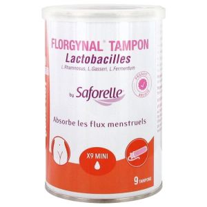 Florgynal Tampon by Saforelle - Lactobacilles - 9 mini tampons avec applicateur