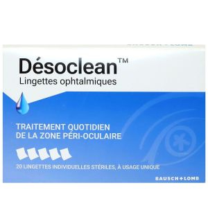 Bausch et Lomb - Désoclean lingettes ophtalmiques -  20 lingettes stériles