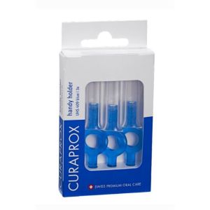 Curaprox - Handy holder UHS 409 bleu - 3 manches avec capuchons