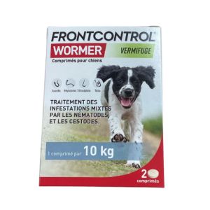FrontControl - Wormer Vermifuge Pour Chien - 2 Comprimés par 10kg