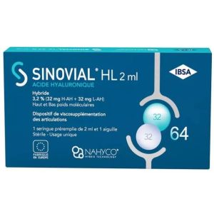 Ibsa - Sinovial HL - Solution injectable 2ml - 1 seringue + 1 aiguille