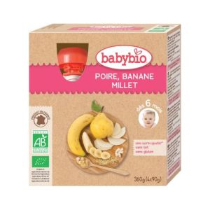 Babybio - Poire Banane Millet - 4x90g