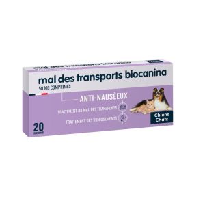 Biocanina - Mal des transports - 20 comprimés quatrisécables