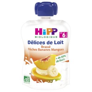 HiPP - Délices de lait Brassé pêches bananes mangues - 90 g - dès 6 mois