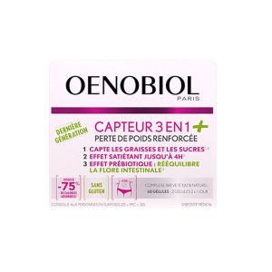 Oenobiol - Perte de poids capteur 3 en 1 + - 60 gelules