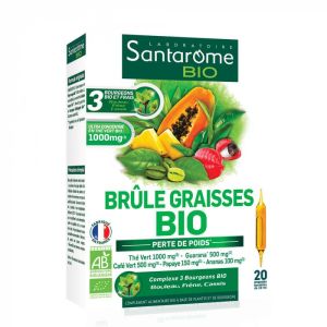 Santarome Bio - Brûle graisses Bio - 20 ampoules buvables