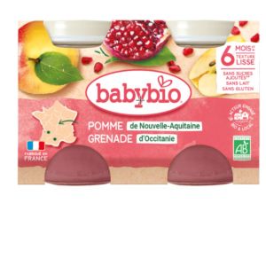 Babybio - Petits Pots Pomme Grenade - Dès 6 Mois - 2x130g