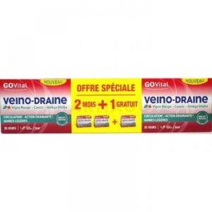 Govital - Veino-draine 2 mois + 1 offert - 90 gélules végétales