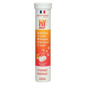 Granions - HyDrop vitamines minéraux agrumes - 20 comprimés