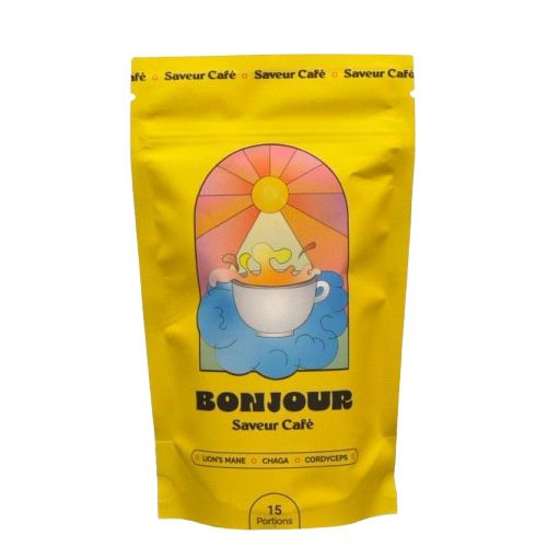 Bonjourdrink - Super Café aux champignons adaptogènes Saveur Café - 15 Portions - 90g