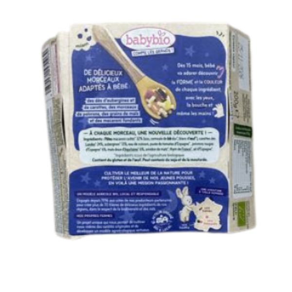 Babybio - Macaroni & Légumes du soleil Carotte des Landes Maïs d'Aquitaine - 15 mois