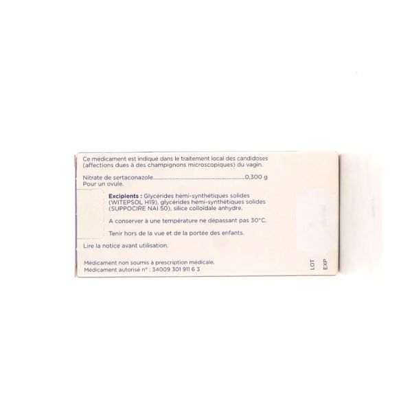 Candazol Gé - Nitrate de Sertaconazole 300mg - 1 ovule