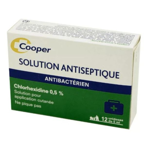 Cooper - Solution antiseptique antibactérien Chlorhexidine 0.5% - 12 x5ml