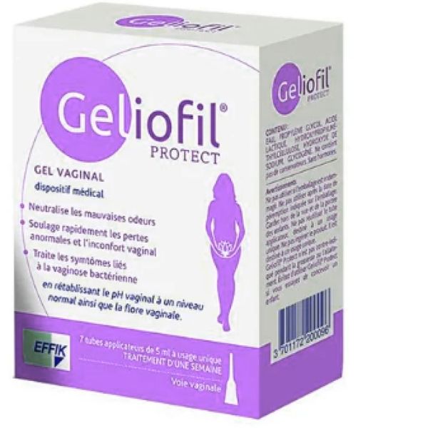 Effik - Geliofil Protect Gel vaginal - 7 tubes applicateurs de 5ml