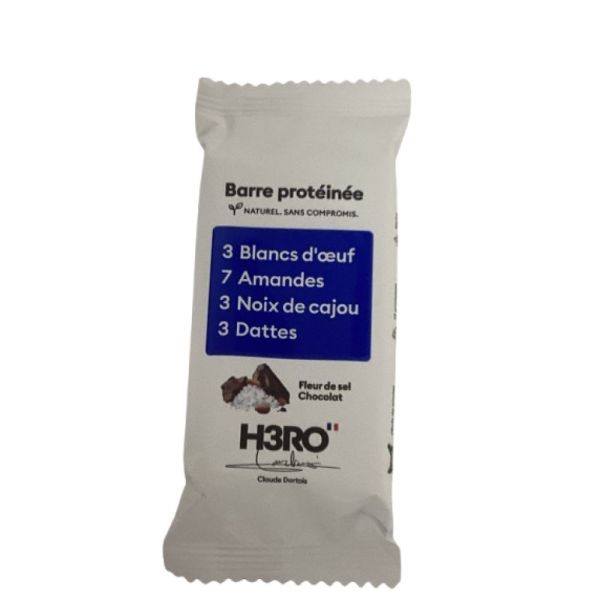 H3RO -Barre protéinée fleur de sel chocolat - 52g