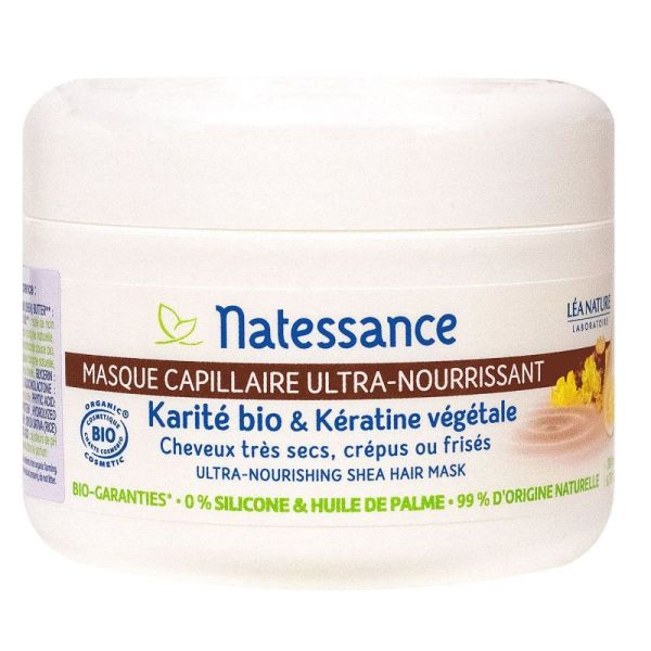 Natessance - Masque capillaire karité bio & kératine végétale - 200 ml
