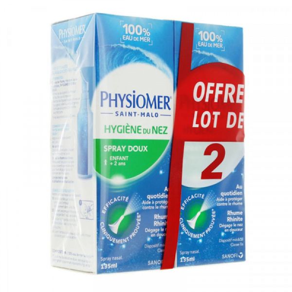 Physiomer Spray Doux Enfant - Hygiène du nez - 2 x 135 ml