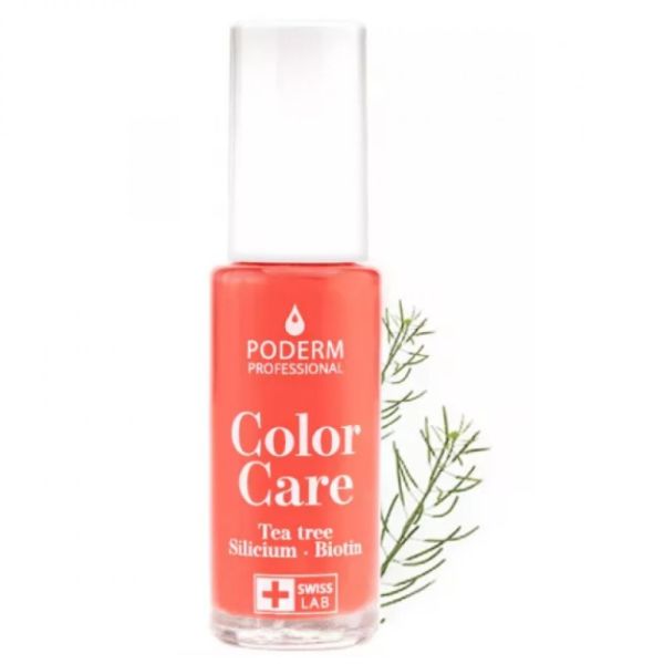 Poderm - Color Care vernis soin des ongles Tea Tree rose corail - 8ml