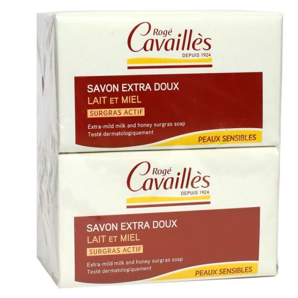 Rogé Cavaillès - Pain savon lait et miel 3+1 gratuits - 4x250g