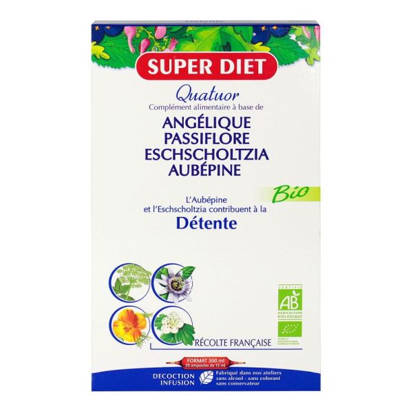 Superdiet - Quatuor Détente Bio - 20 ampoules