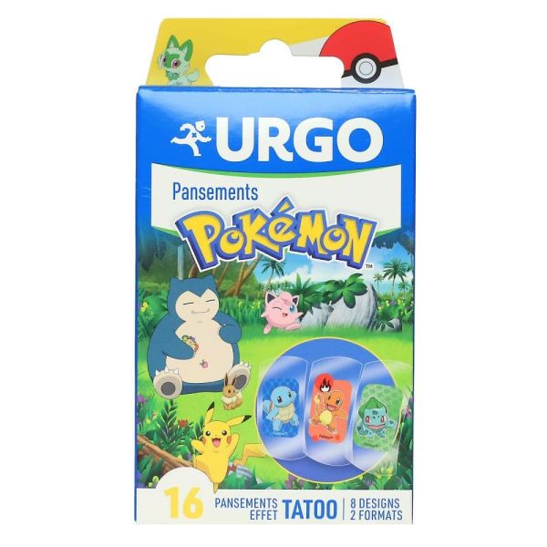 Urgo - Pansements Pokémon effet tattoo - 16 pansements