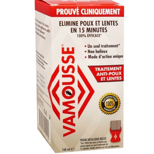 Vamousse - Mousse anti-poux - 160ml + peigne