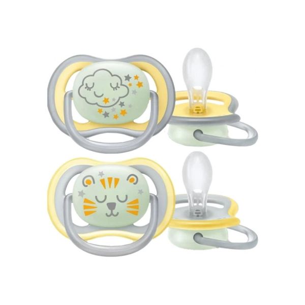 Avent - Ultra Air Nighttime 2 Sucettes Orthodontiques 18+ Mois