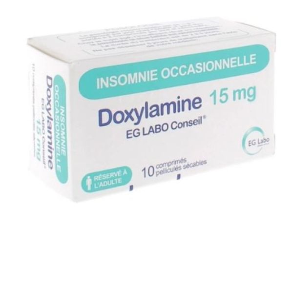 EG labo - Doxylamine 15 mg - 10 comprimés pelliculés sécables