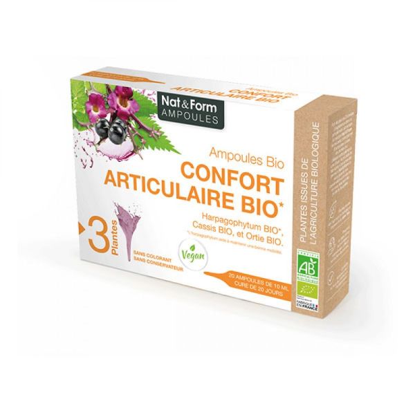 Nat & Form - Ampoules bio confort articulaire - 20 ampoules de 10 ml