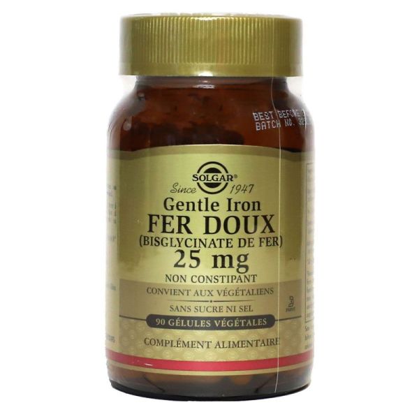 Solgar - Gentle Iron Fer Doux 25mg - 90 gélules végétales